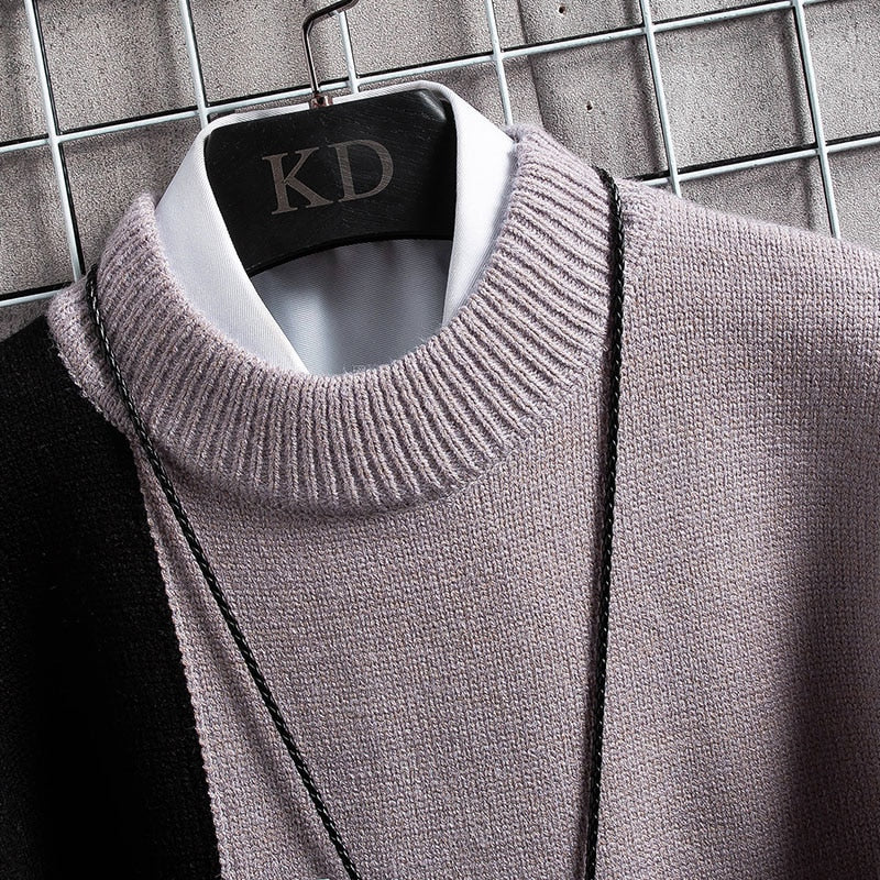 Patchwork Strickjacke Damen – Rundhals, Rippbündchen & Größen M–3XL