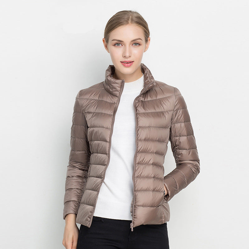 Damen Federleichte Daunensteppjacke – Mit Reißverschluss, Warm & Modern