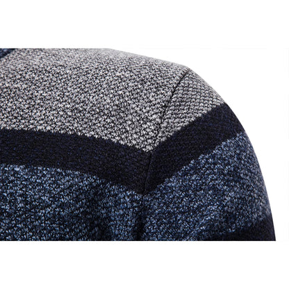 Men's Striped Cardigan – Slim Fit & Warm
