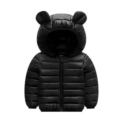Kids' Rain Jacket Cartoon Design – Waterproof, Down-Lined & Warm