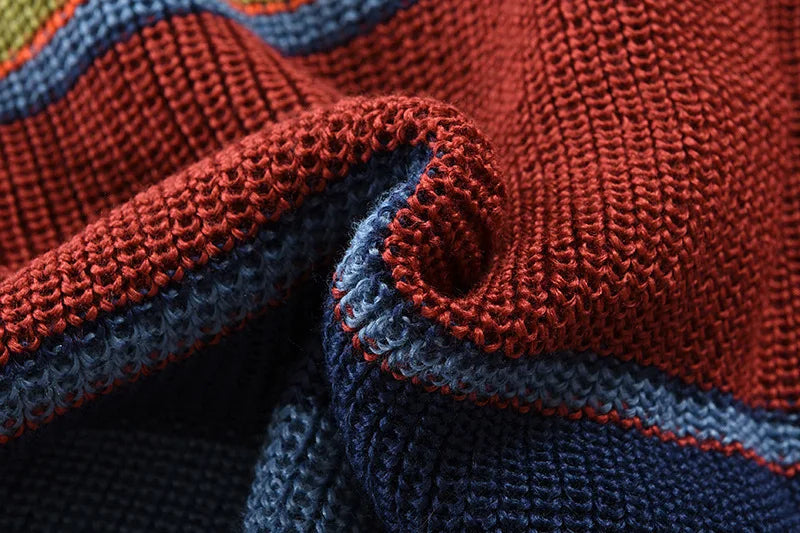 Multicolored Men's Cardigan – Buttons & Warm