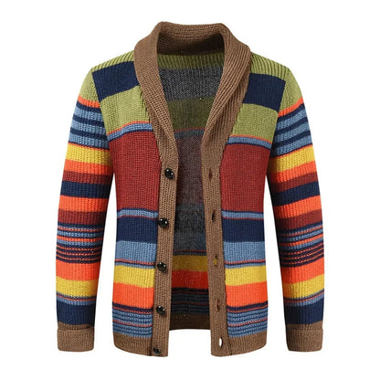 Multicolored Men's Cardigan – Buttons & Warm