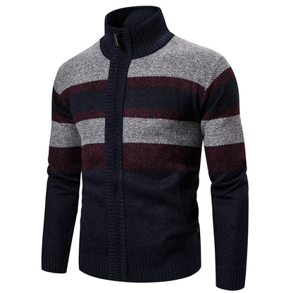 Men's Striped Cardigan – Slim Fit & Warm