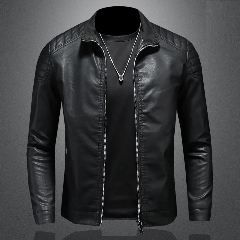 Bomberjacke Leder Herren – Rippbündchen, Warm Gefüttert & Frontzipper