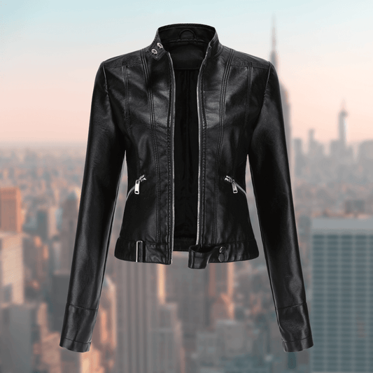 Lederjacke Damen Kurz – Taillierter Schnitt, Kunstleder & Reißverschluss