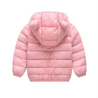 Kids' Rain Jacket Cartoon Design – Waterproof, Down-Lined & Warm