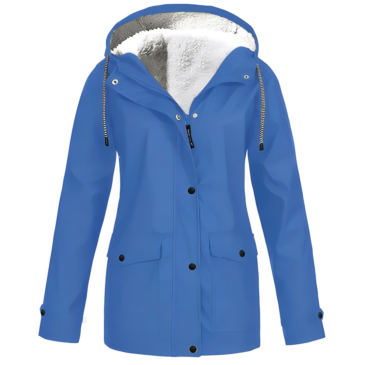 Damen Fleecegefütterte Regenjacke – Wasserdicht, Warm & Mit Reverskragen