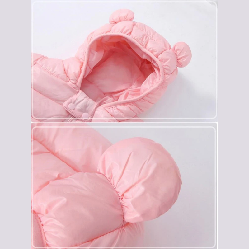 Kids' Rain Jacket Cartoon Design – Waterproof, Down-Lined & Warm
