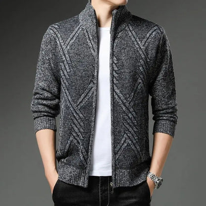 Striped Unisex Fleece Vest – Stand-up Collar & Full-length Zipper
