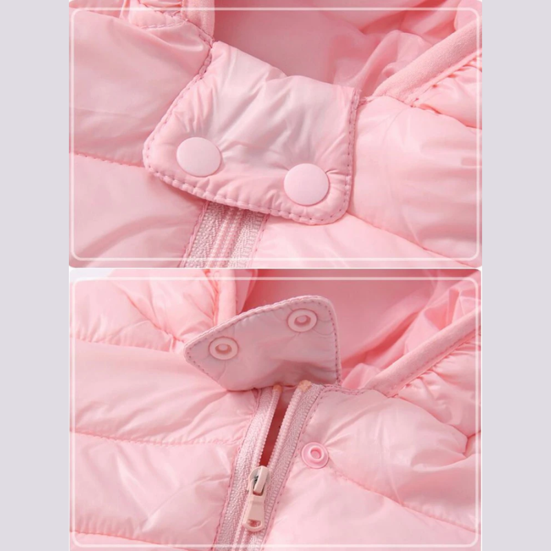 Kids' Rain Jacket Cartoon Design – Waterproof, Down-Lined & Warm