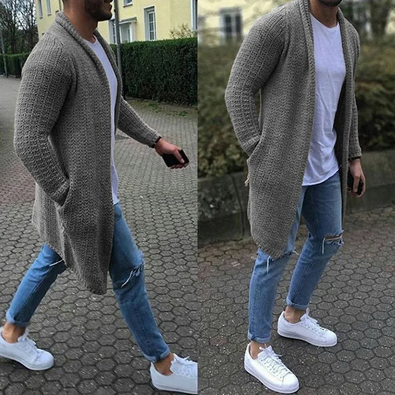 Long Winter Cardigan – Slim Fit & Warm