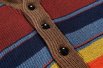 Multicolored Men's Cardigan – Buttons & Warm