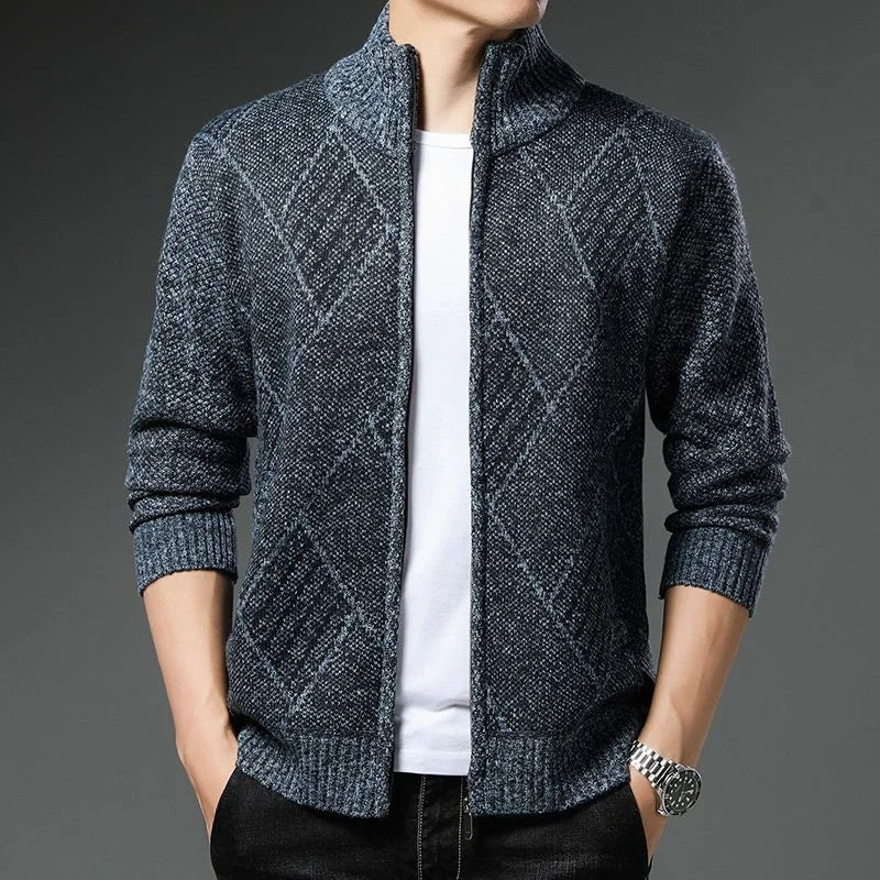 Striped Unisex Fleece Vest – Stand-up Collar & Full-length Zipper