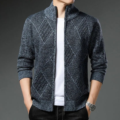 Striped Unisex Fleece Vest – Stand-up Collar & Full-length Zipper