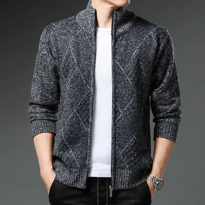Striped Unisex Fleece Vest – Stand-up Collar & Full-length Zipper
