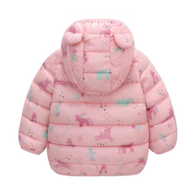 Kids' Rain Jacket Cartoon Design – Waterproof, Down-Lined & Warm