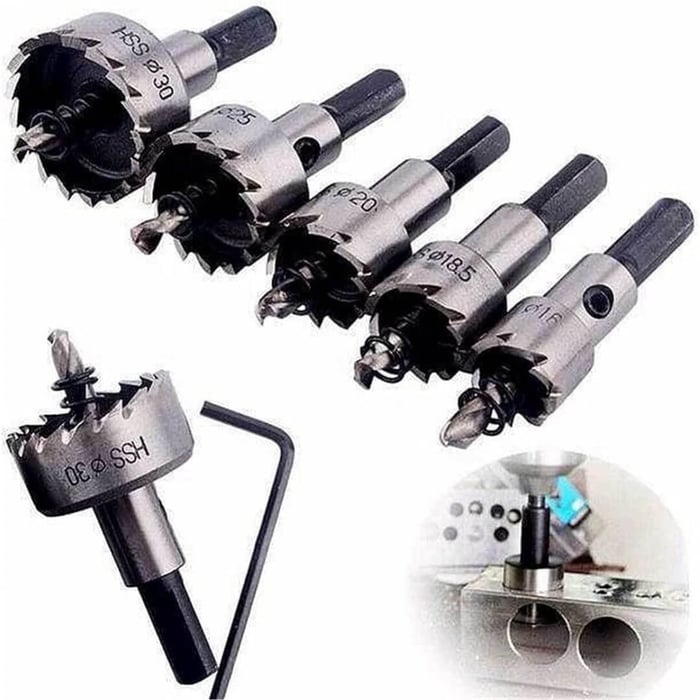 Metallbohrer-Set HSS 5-teilig – Karbid-Spitze für Metall, Holz & Kunststoff