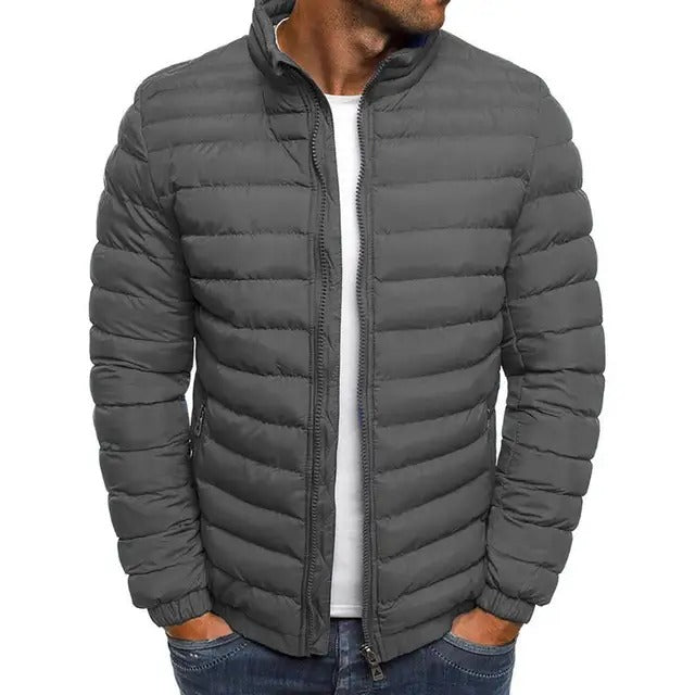 Men's Transitional Jacket With Stand-Up Collar – Lined, Lightweight & Stylish