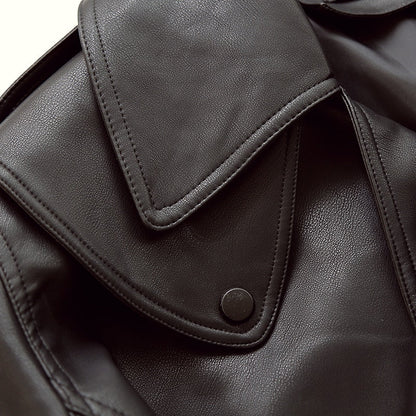 Women's Cropped Leather Jacket – Short Fit, Faux Leather & Zipper
