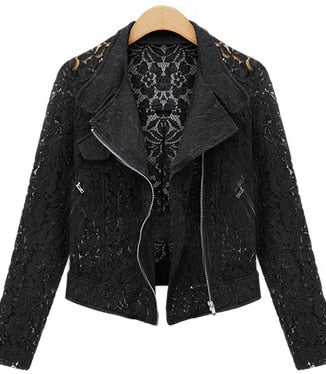Women's Black Leather Jacket – Biker Collar, Slanted Pockets & Faux Leather