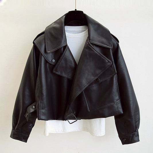Lederjacke Damen Cropped – Kurze Passform, Kunstleder & Reißverschluss