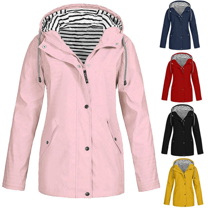 Damen Wasserdichte Jacke – Atmungsaktiv, Mit Kapuze & Trendiger Schnitt