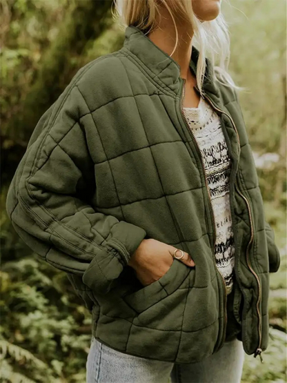 Women's Oversized Transitional Jacket – Lined, Warm & Modern