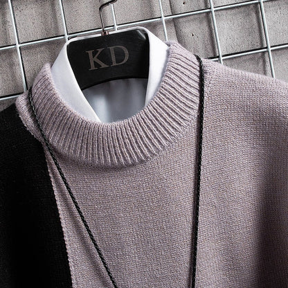 Patchwork Strickjacke Damen – Rundhals, Rippbündchen & Größen M–3XL