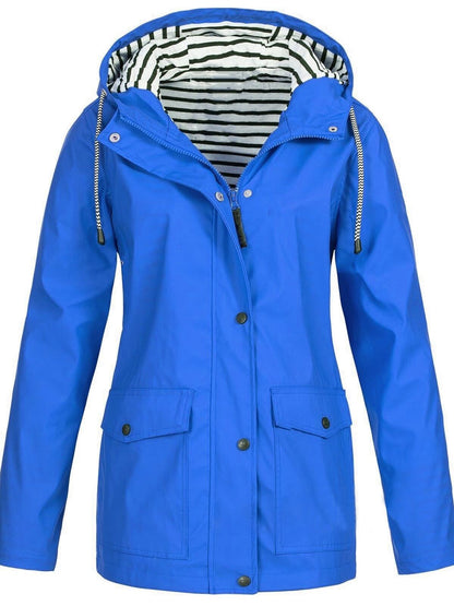 Women's Trench Coat – Windproof, With Hood & With Zipper