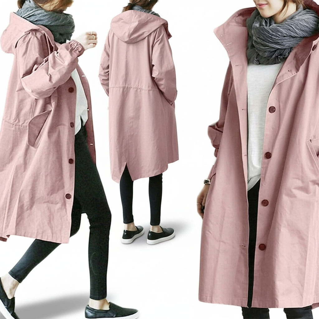 Damen Faltbare Regenjacke – Wasserabweisend, Mit Kapuze & Kompakt