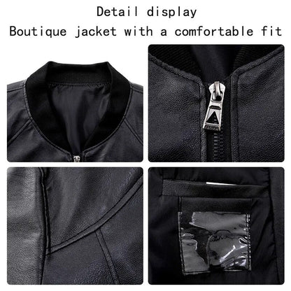 Bomberjacke Leder Herren – Rippbündchen, Warm Gefüttert & Frontzipper