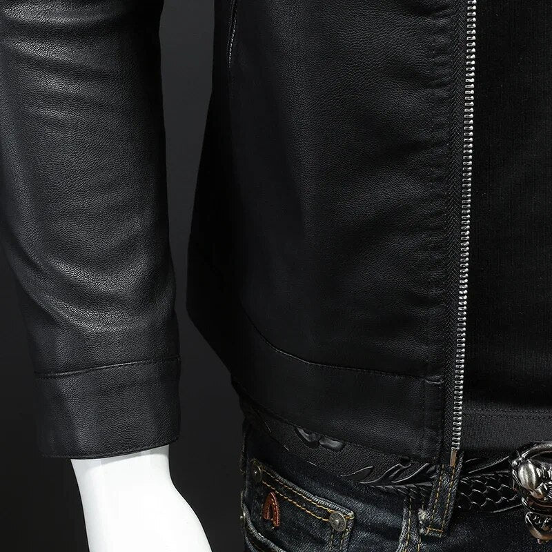 Bomberjacke Leder Herren – Rippbündchen, Warm Gefüttert & Frontzipper