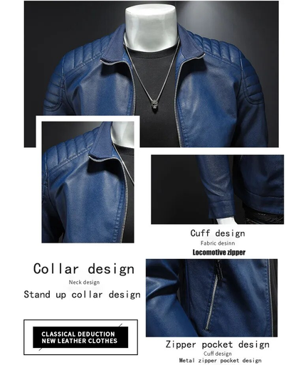 Bomberjacke Leder Herren – Rippbündchen, Warm Gefüttert & Frontzipper