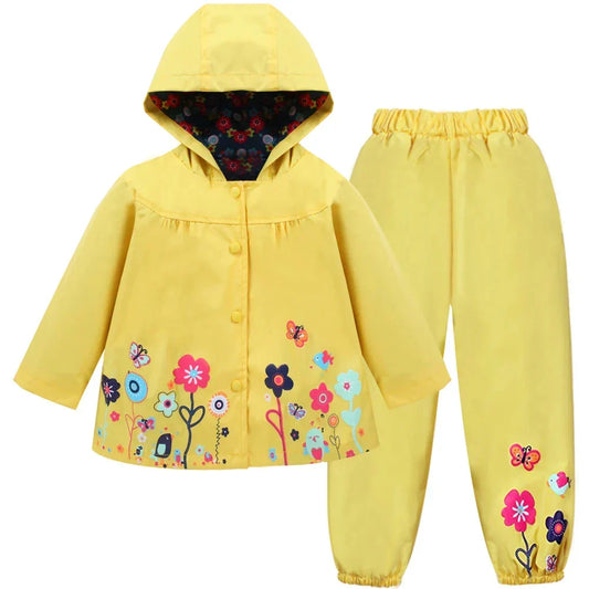 Kinder Regenjacken-Set Mit Hose – Wasserdicht, Winddicht & Mit Kapuze