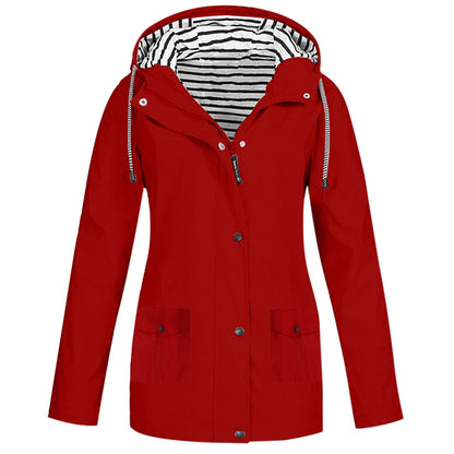 Damen Wasserdichte Jacke – Atmungsaktiv, Mit Kapuze & Trendiger Schnitt