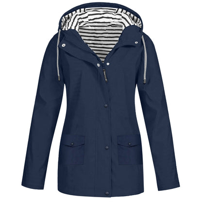 Damen Wasserdichte Jacke – Atmungsaktiv, Mit Kapuze & Trendiger Schnitt