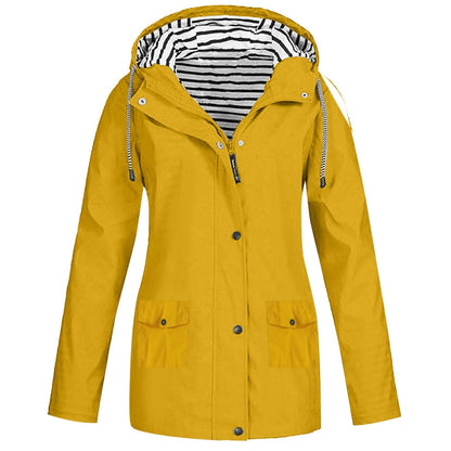 Damen Wasserdichte Jacke – Atmungsaktiv, Mit Kapuze & Trendiger Schnitt