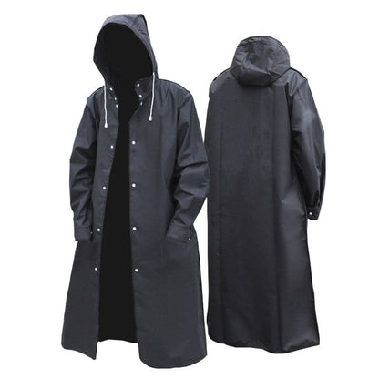 Herren Lange Regenjacke – Wasserdicht, Gefüttert & Mit Kapuze