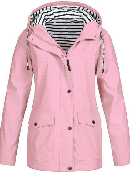 Women's Trench Coat – Windproof, With Hood & With Zipper