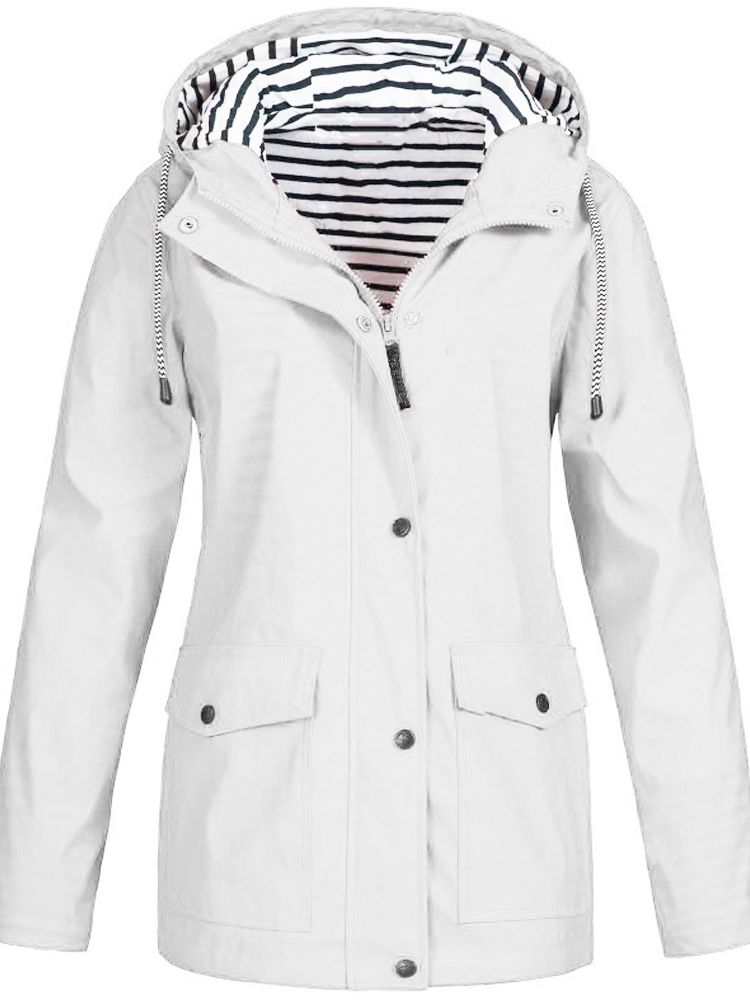 Women's Trench Coat – Windproof, With Hood & With Zipper
