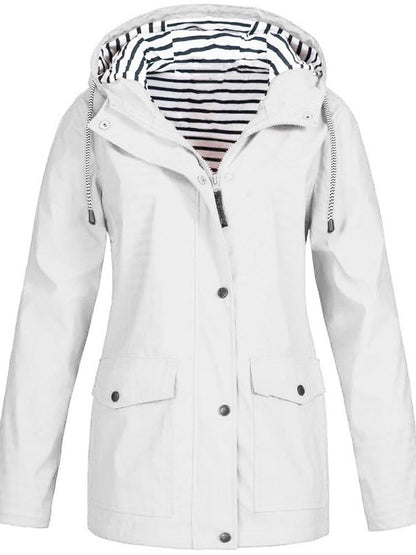 Women's Trench Coat – Windproof, With Hood & With Zipper