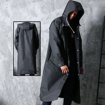 Herren Lange Regenjacke – Wasserdicht, Gefüttert & Mit Kapuze