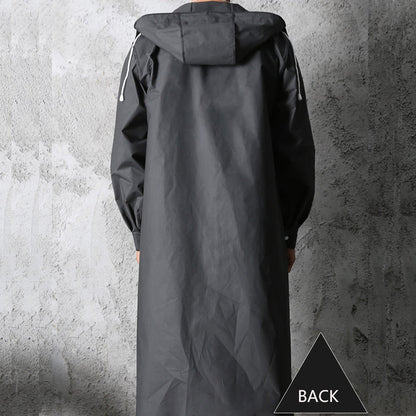 Herren Lange Regenjacke – Wasserdicht, Gefüttert & Mit Kapuze