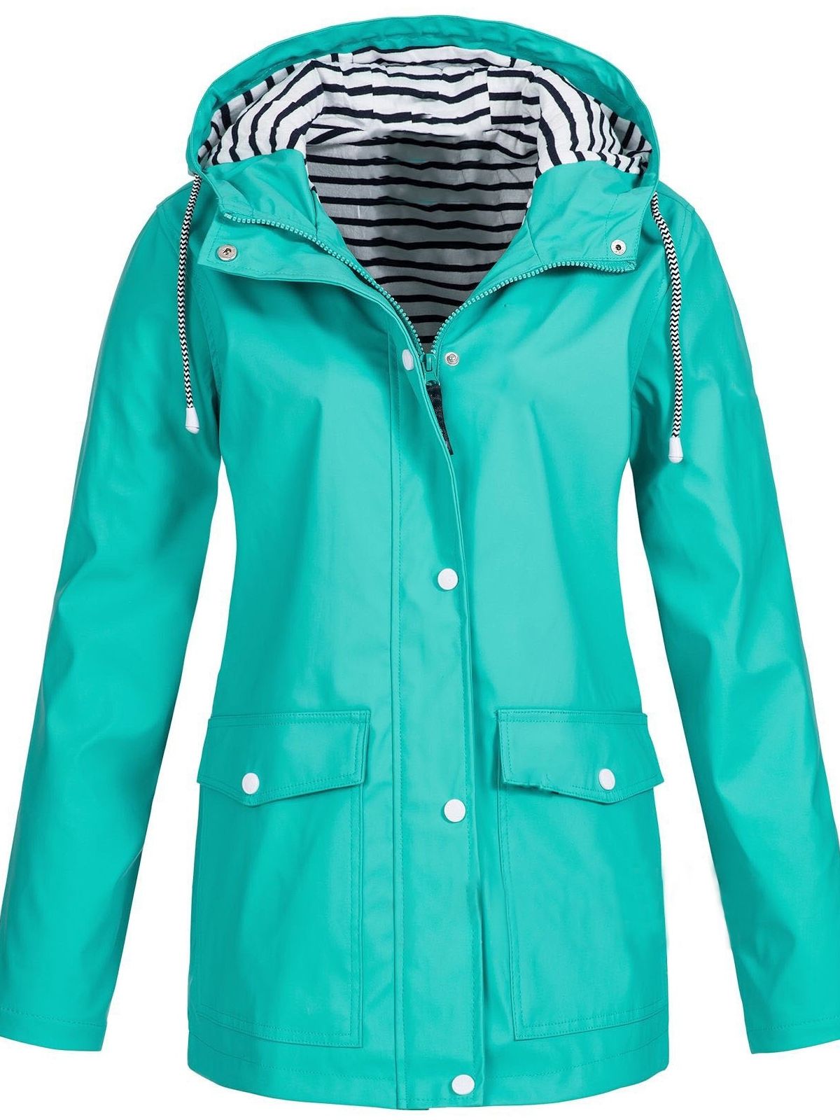 Women's Trench Coat – Windproof, With Hood & With Zipper