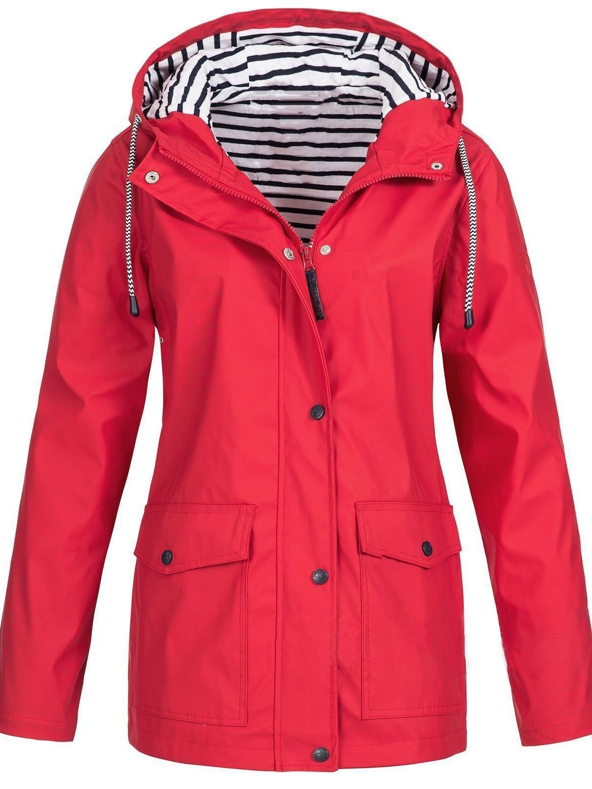 Women's Trench Coat – Windproof, With Hood & With Zipper