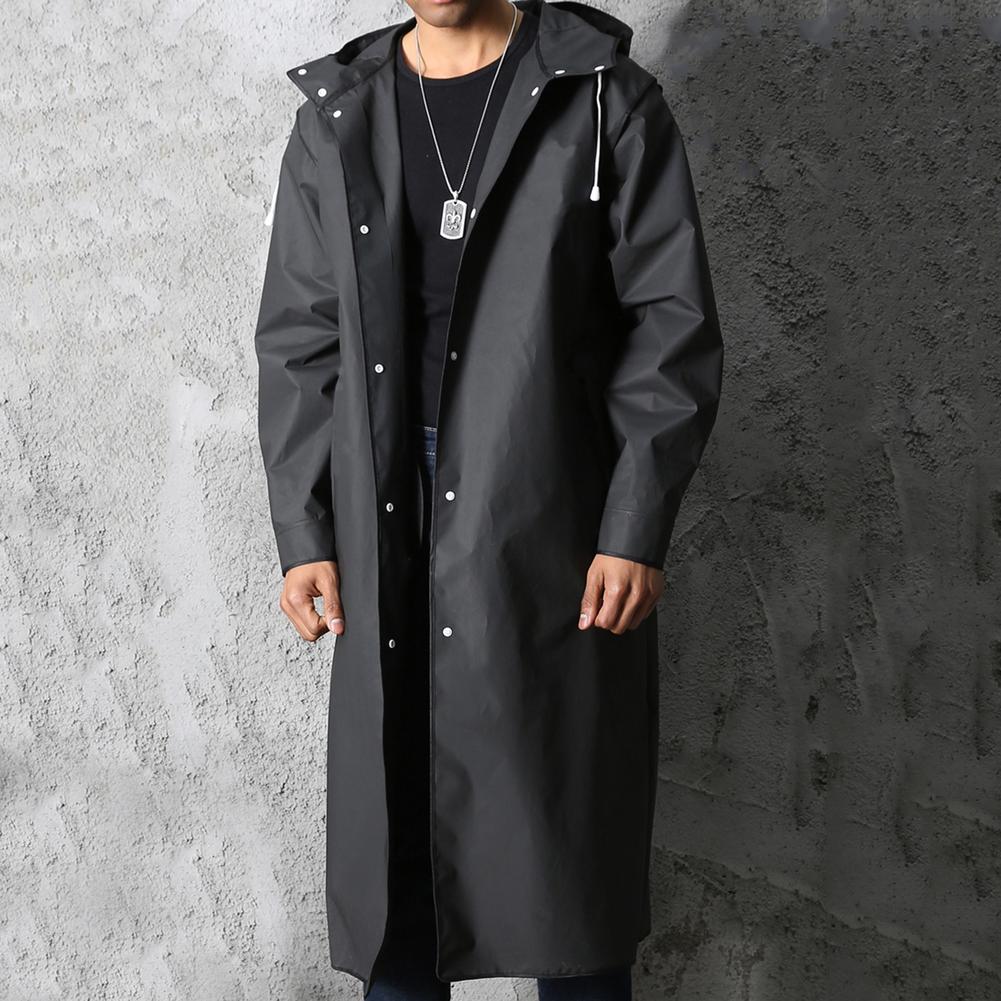 Herren Lange Regenjacke – Wasserdicht, Gefüttert & Mit Kapuze