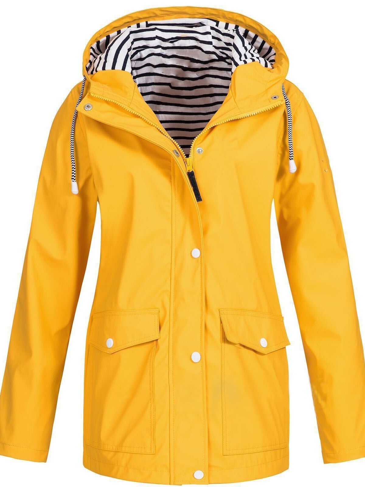 Women's Trench Coat – Windproof, With Hood & With Zipper