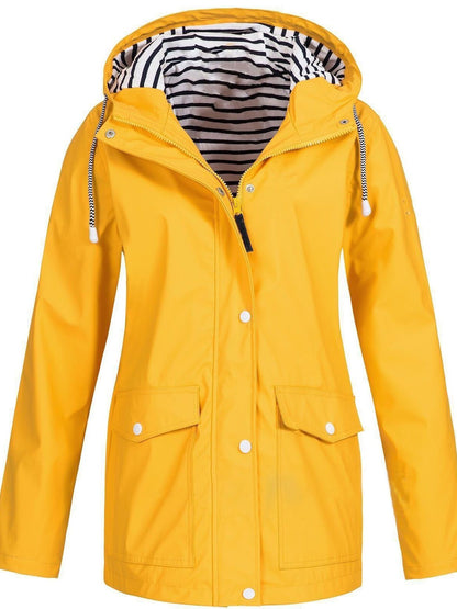 Women's Trench Coat – Windproof, With Hood & With Zipper