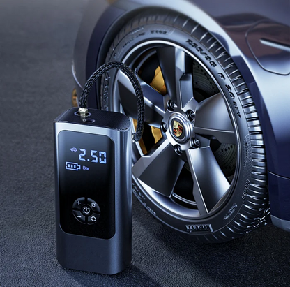 Akku-Kompressor 12V – Dual Power, Digitales Display für Auto & Fahrrad