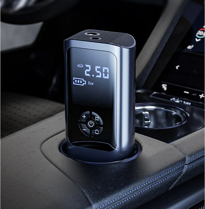 Akku-Kompressor 12V – Dual Power, Digitales Display für Auto & Fahrrad